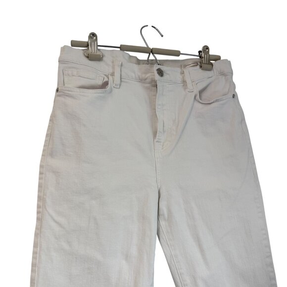 Frame White Le Easy Flare Raw Hem Jeans Womens Size 30 - Picture 3 of 5